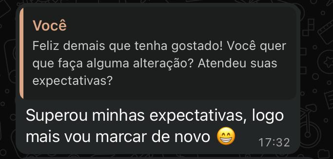 Avaliação 5 estrelas — cliente Nano Sound BH