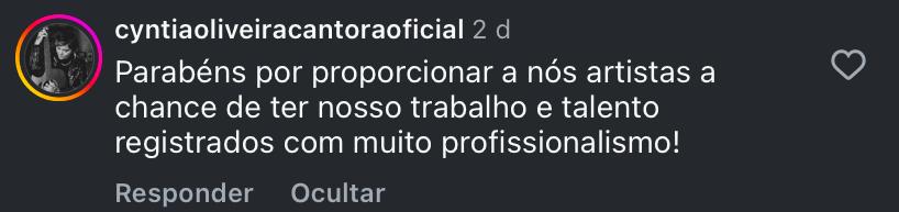 Avaliação 5 estrelas — cliente Nano Sound BH